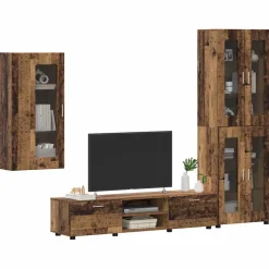 vidaXL Tv-meubelset FLORIN 3 st Oudhout Bewerkt hout