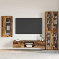 vidaXL Tv-meubelset FLORIN 3 st Oudhout Bewerkt hout