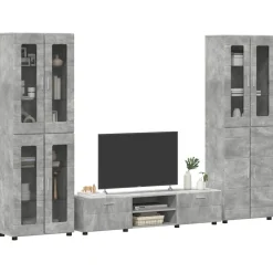 vidaXL Tv-meubelset FLORIN 3 st Beton Grijs Bewerkt hout