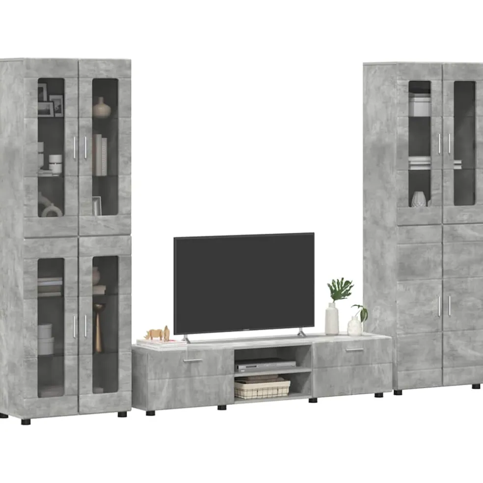 vidaXL Tv-meubelset FLORIN 3 st Hoogglans wit Bewerkt hout