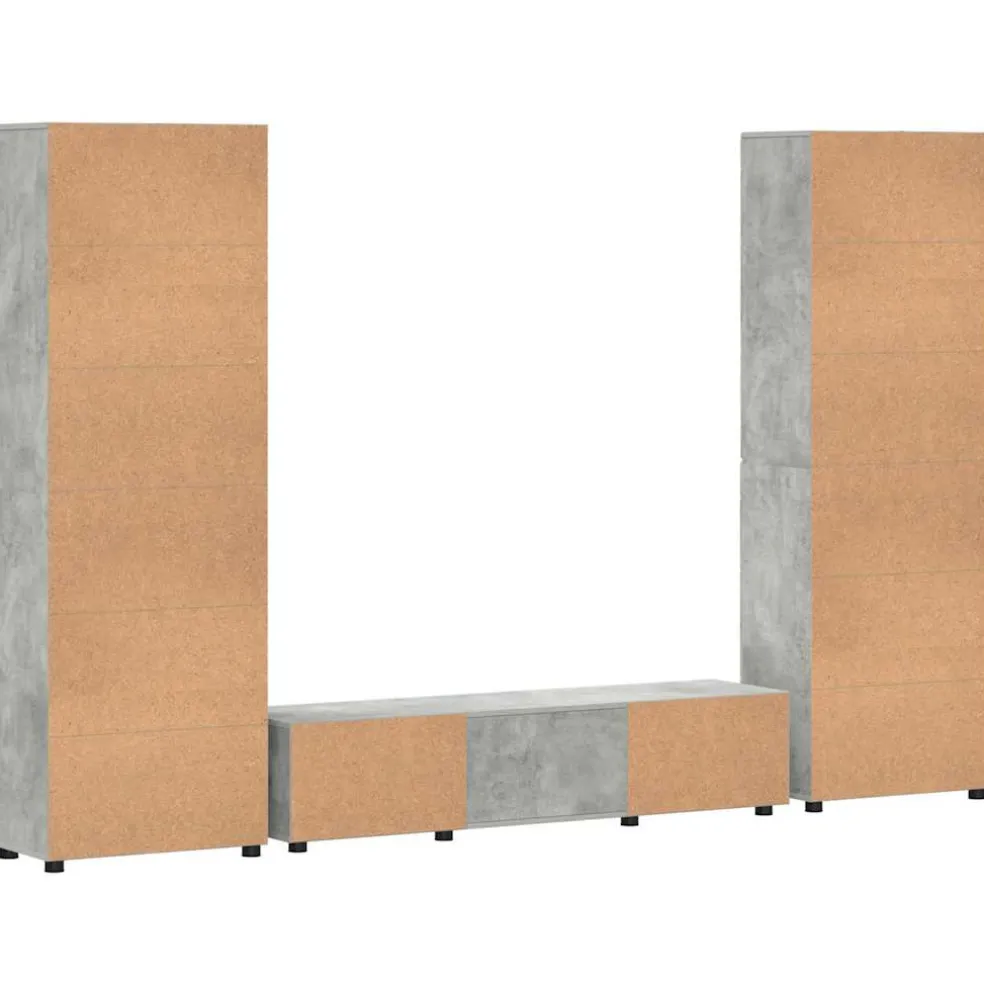 vidaXL Tv-meubelset FLORIN 3 st Hoogglans wit Bewerkt hout