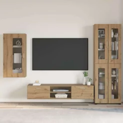 vidaXL Tv-meubelset FLORIN 3 st Artisan Eiken Bewerkt hout