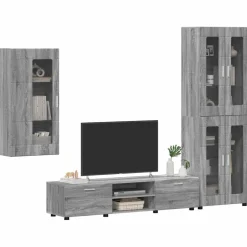 vidaXL Tv-meubelset FLORIN 3 st Grijs Sonoma Bewerkt hout