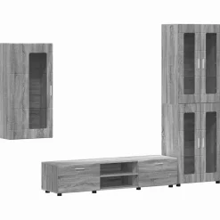 vidaXL Tv-meubelset FLORIN 3 st Grijs Sonoma Bewerkt hout
