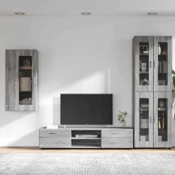 vidaXL Tv-meubelset FLORIN 3 st Grijs Sonoma Bewerkt hout