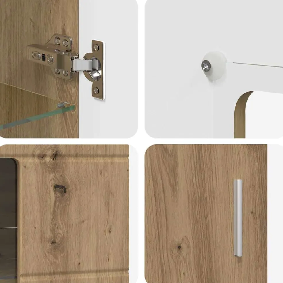 vidaXL Tv-meubelset FLORIN 3 st Grijs Sonoma Bewerkt hout