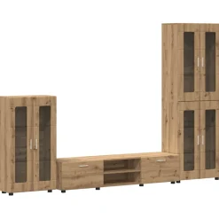 vidaXL Tv-meubelset FLORIN 3 st Grijs Sonoma Bewerkt hout