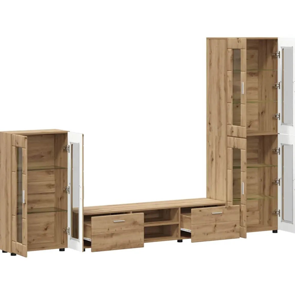 vidaXL Tv-meubelset FLORIN 3 st Grijs Sonoma Bewerkt hout