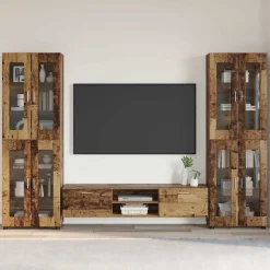 vidaXL Tv-meubelset FLORIN 3 st Oudhout Bewerkt hout