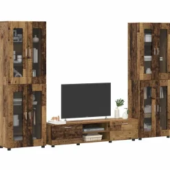 vidaXL Tv-meubelset FLORIN 3 st Oudhout Bewerkt hout