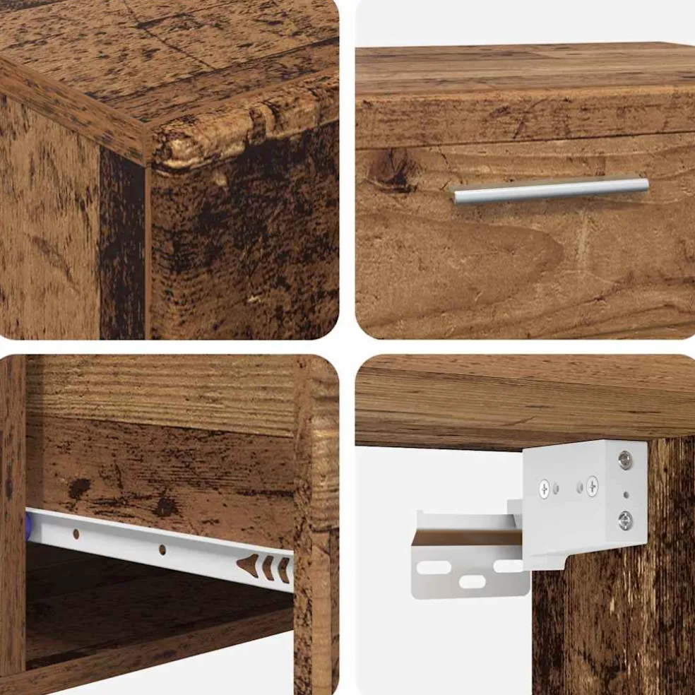 vidaXL Tv-meubelset FLORIN 3 st Oudhout Bewerkt hout