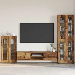 vidaXL Tv-meubelset FLORIN 3 st Oudhout Bewerkt hout