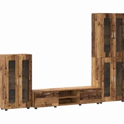 vidaXL Tv-meubelset FLORIN 3 st Oudhout Bewerkt hout