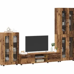 vidaXL Tv-meubelset FLORIN 3 st Oudhout Bewerkt hout