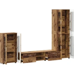 vidaXL Tv-meubelset FLORIN 3 st Oudhout Bewerkt hout