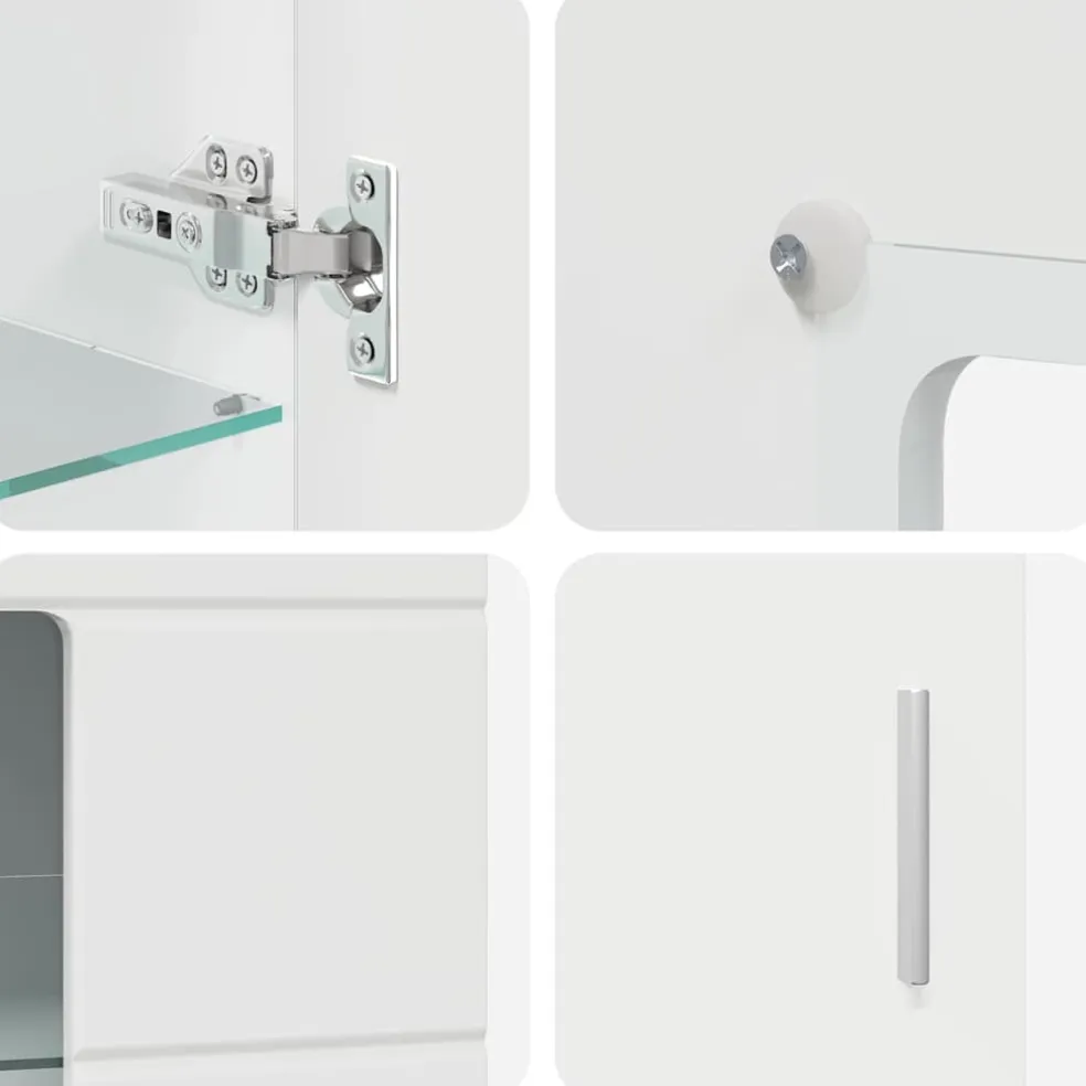 vidaXL Tv-meubelset FLORIN 3 st Hoogglans wit Bewerkt hout