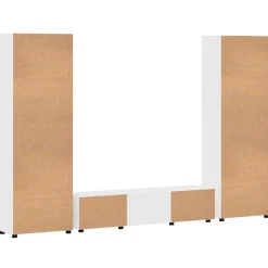 vidaXL Tv-meubelset FLORIN 3 st Hoogglans wit Bewerkt hout