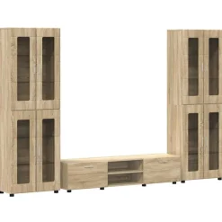 vidaXL Tv-meubelset FLORIN 3 st Sonoma Eiken Bewerkt hout