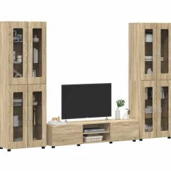 vidaXL Tv-meubelset FLORIN 3 st Sonoma Eiken Bewerkt hout