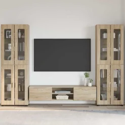 vidaXL Tv-meubelset FLORIN 3 st Sonoma Eiken Bewerkt hout