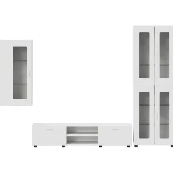 vidaXL Tv-meubelset FLORIN 3 st Wit Bewerkt hout