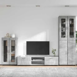 vidaXL Tv-meubelset FLORIN 3 st Beton Grijs Bewerkt hout