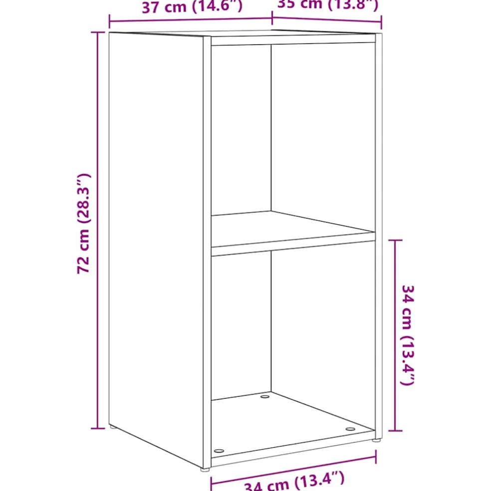 vidaXL Tv-meubelset 4 st Artisan Eiken Bewerkt hout