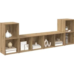 vidaXL Tv-meubelset 4 st Artisan Eiken Bewerkt hout