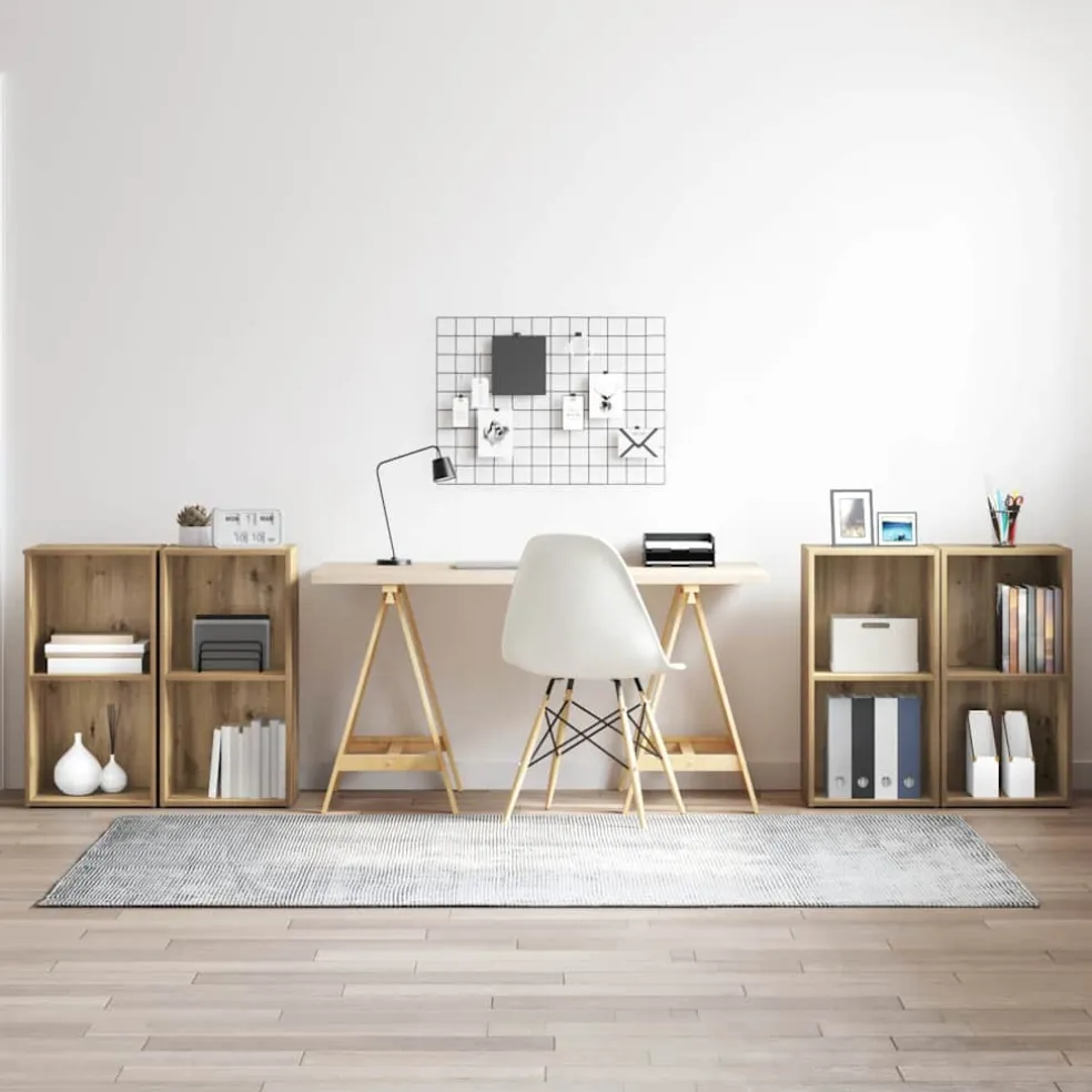 vidaXL Tv-meubelset 4 st Artisan Eiken Bewerkt hout