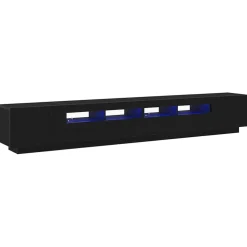vidaXL Tv-meubelset 3 st Zwart Bewerkt hout