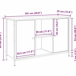 vidaXL Tv-meubelset 101 x 35 x 65 cm Artisan Eiken Bewerkt hout