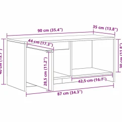 vidaXL Tv-meubelset 90 x 35 x 40 cm Zwart Eiken Bewerkt hout