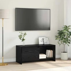 vidaXL Tv-meubelset 90 x 35 x 40 cm Zwart Eiken Bewerkt hout