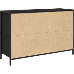 vidaXL Tv-meubelset 101 x 35 x 65 cm Zwart Eiken Bewerkt hout