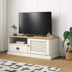 vidaXL Tv-meubel VIGO 106x40x40 cm massief grenenhout wit