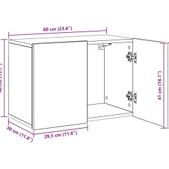 vidaXL Tv-meubel wandgemonteerd 60x30x41 cm artisanaal eikenkleurig