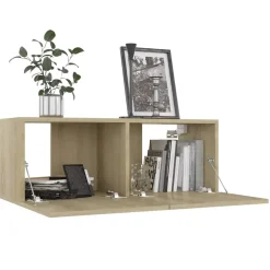 vidaXL Tv-meubel 80x30x30 cm bewerkt hout sonoma eikenkleurig
