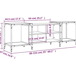 vidaXL Tv-meubel 153x37x50 cm bewerkt hout zwart