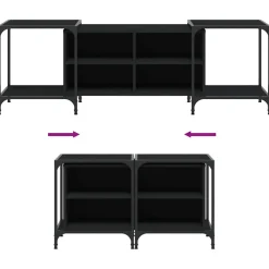 vidaXL Tv-meubel 153x37x50 cm bewerkt hout zwart