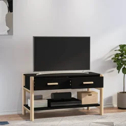 vidaXL Tv-meubel 82x38x45 cm bewerkt hout zwart