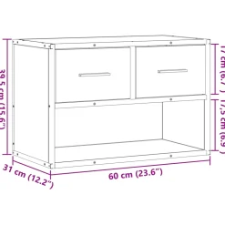 vidaXL Tv-meubel 100x35x40 cm bewerkt hout betongrijs