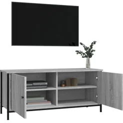 vidaXL Tv-meubel 102x35x45 cm bewerkt hout grijs sonoma eikenkleurig