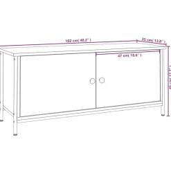 vidaXL Tv-meubel 102x35x45 cm bewerkt hout grijs sonoma eikenkleurig