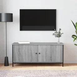 vidaXL Tv-meubel 102x35x45 cm bewerkt hout grijs sonoma eikenkleurig