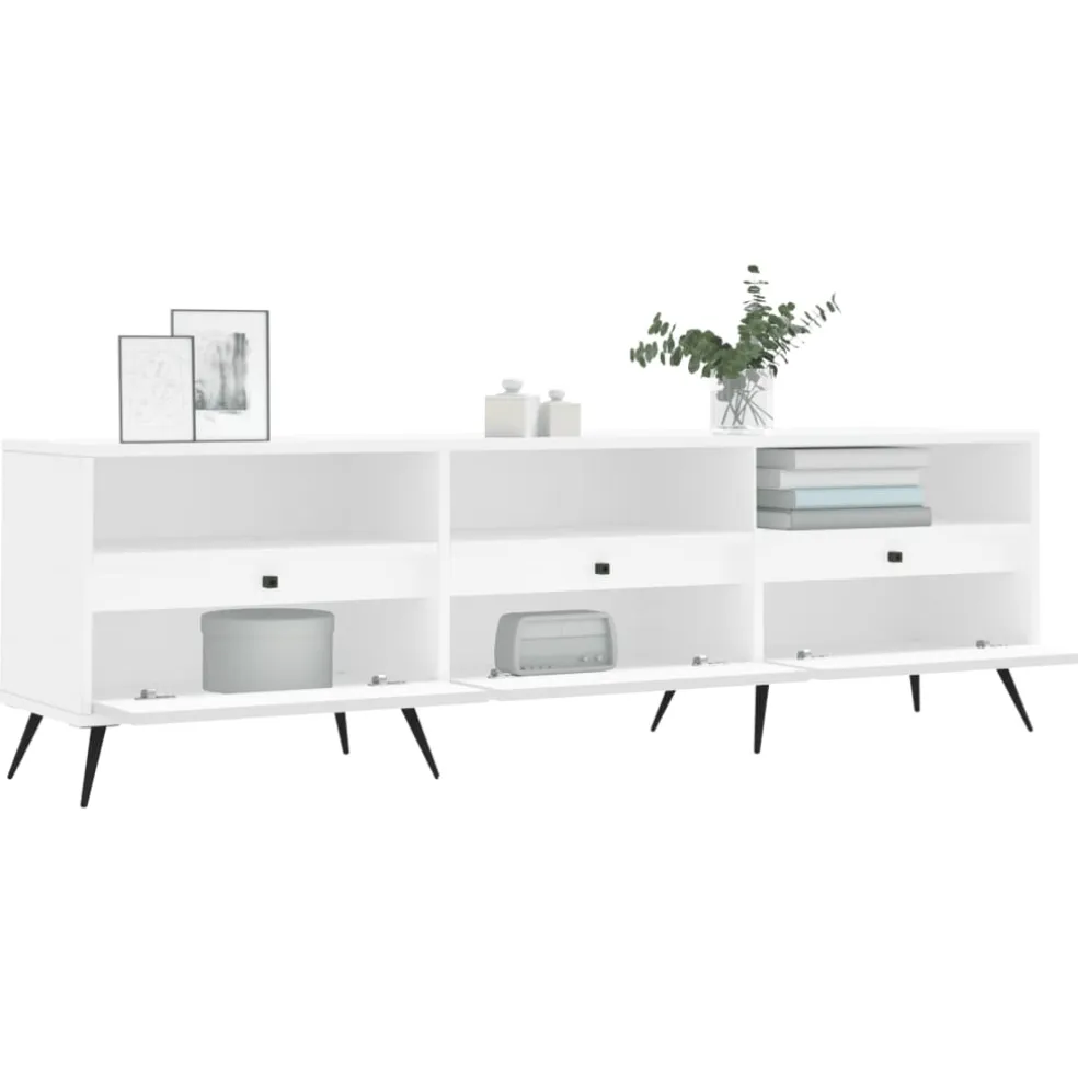 vidaXL Tv-meubel 150x30x44,5 cm bewerkt hout wit