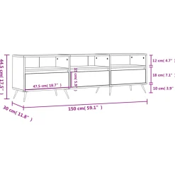 vidaXL Tv-meubel 150x30x44,5 cm bewerkt hout wit