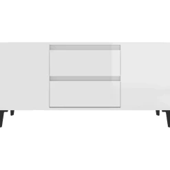 vidaXL Tv-meubel 102x44,5x50 cm bewerkt hout hoogglans wit