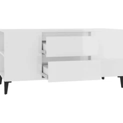 vidaXL Tv-meubel 102x44,5x50 cm bewerkt hout hoogglans wit