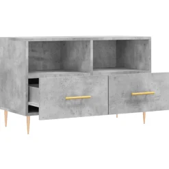 vidaXL Tv-meubel 80x36x50 cm bewerkt hout betongrijs