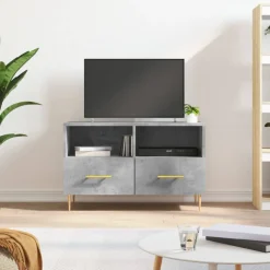 vidaXL Tv-meubel 80x36x50 cm bewerkt hout betongrijs